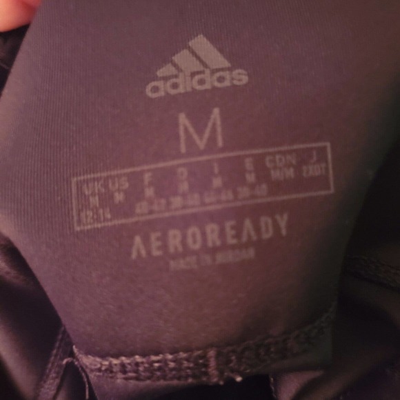 Adidas Aeroready Black White Athletic Stretch Pants 3 Stripes on Sides Size M - Picture 4 of 12